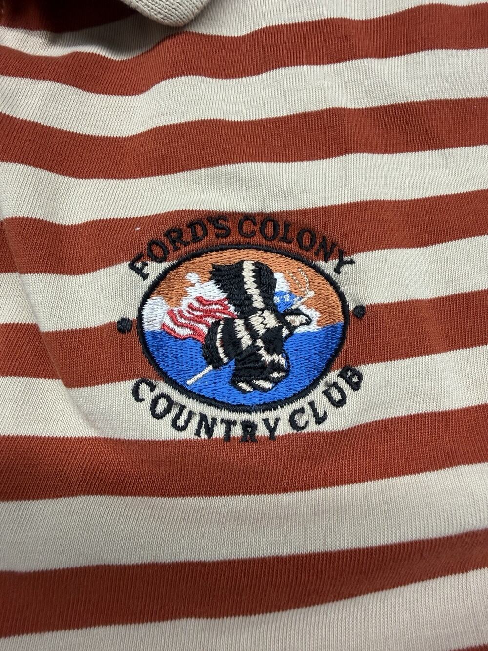 Rare VTG Ashworth Polo Golf Shirt With Embroidered Fords Colony Country Club XL